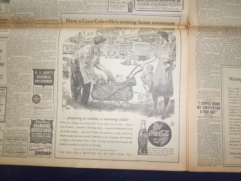 1944 JUNE 30 NEW YORK TIMES -GERMANS LASH OUT AT PINCERS GRIPPING CAEN - NP 6581