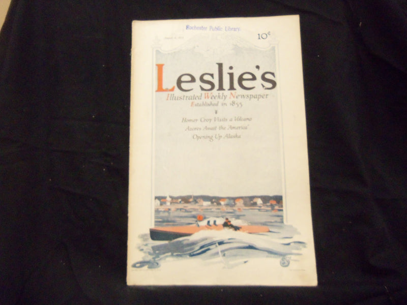 1914 AUGUST 6 LESLIE'S WEEKLY MAGAZINE - GREAT PHOTOS & ADS - ST 1287