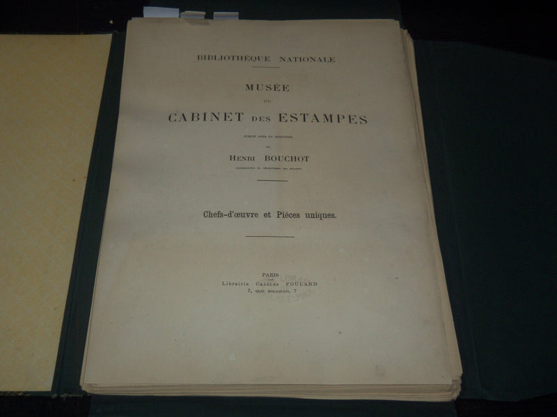 1800'S-1900'S MUSEE DU CABINET DES ESTAMPES BY HENRI BOUCHOT - 2 VOLUMES - #49