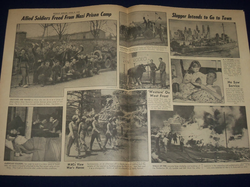 1945 APR 8 NEW YORK SUNDAY MIRROR - PLANES DESTROY 25 PERCENT JAP NAVY - NP 1804
