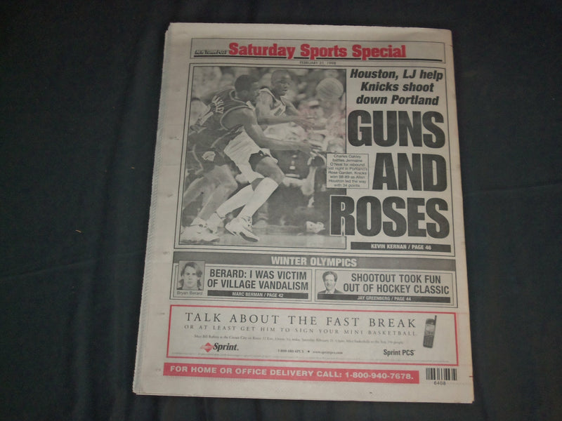 1998 FEBRUARY 21 NEW YORK POST NEWSPAPER - TARA LIPINSKI WINS GOLD MEDAL-NP 4121