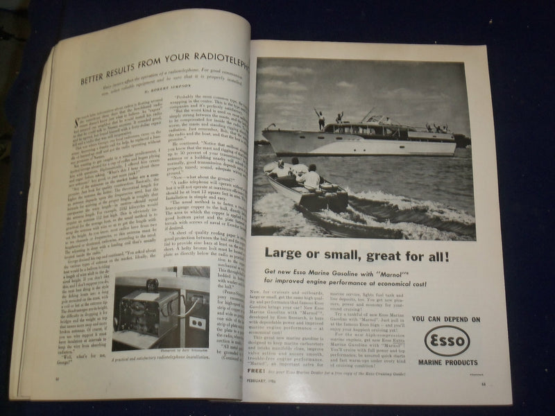 1956 FEBRUARY MOTOR BOATING MAGAZINE - THE YACHTSMEN'S MAGAZINE - B 6621