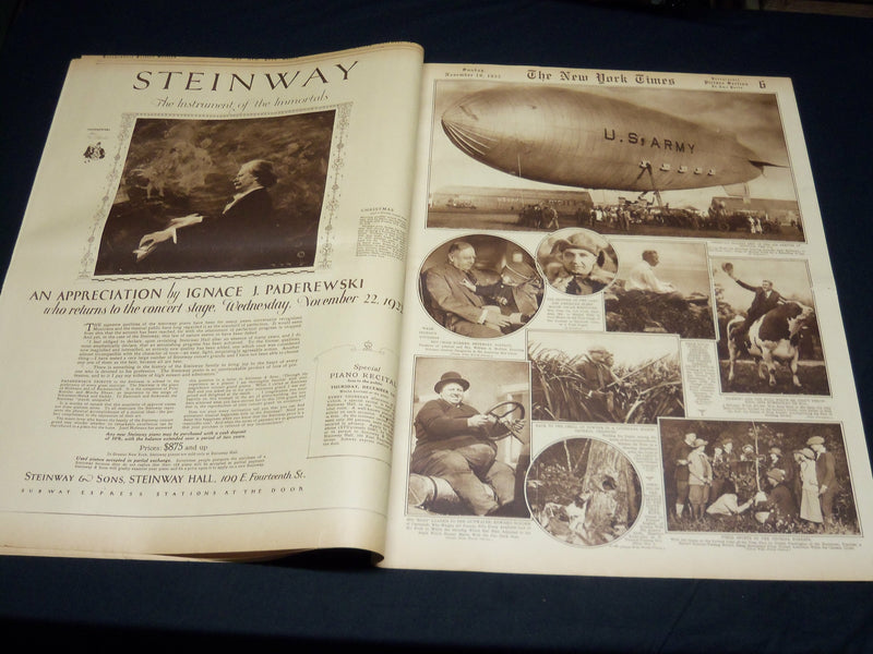 1922 NOVEMBER 19 NEW YORK TIMES PICTURE SECTION - WILSON - RUTH - NT 8859
