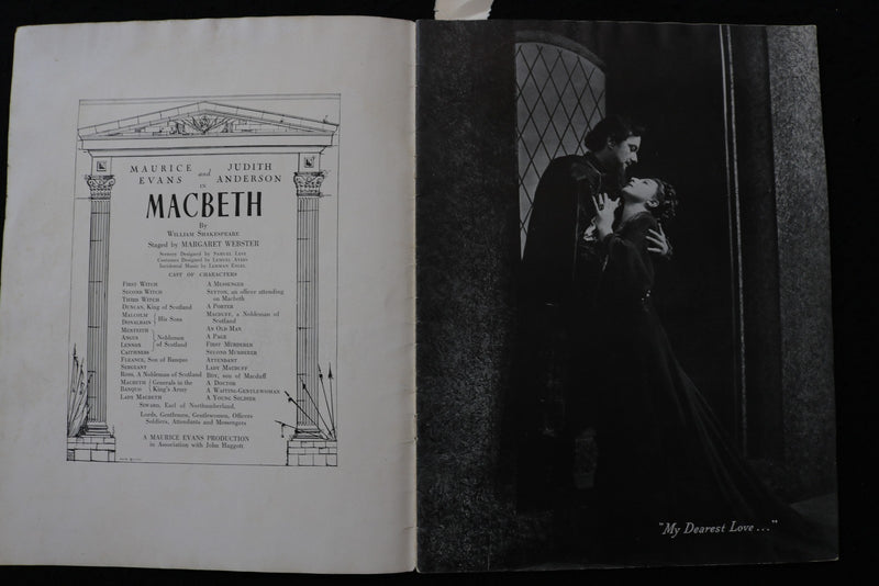 1940'S MAURICE EVANS PRESENTS MACBETH PROGRAM - SIGNED - K 2950