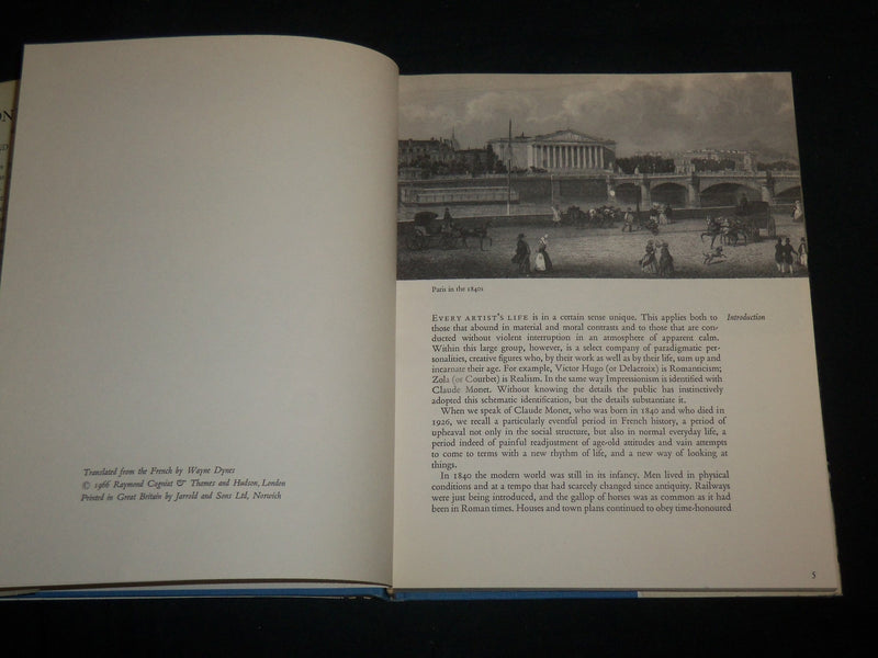 1966 MONET AND HIS WORLD HARDCOVER BOOK BY RAYMOND COGNIAT - KD 6742