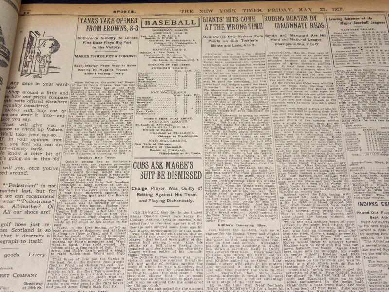 1920 MAY 21 NEW YORK TIMES NEWSPAPER - DIRECT ROUTING OF FREIGHT CARS - NT 8687