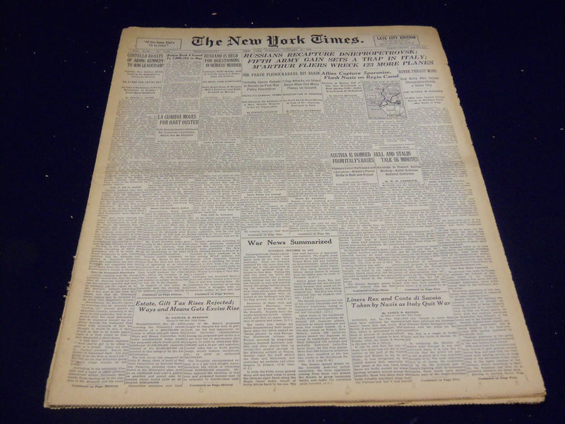 1943 OCTOBER 26 NEW YORK TIMES - RUSSIANS RECAPTURE DNIEPROPETROVSK - NT 1059
