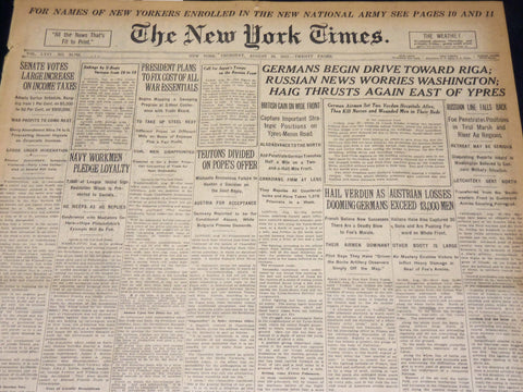 1917 AUGUST 23 NEW YORK TIMES - RIGA ROBINS BEAT PIRATES IN 22 INNINGS - NT 8523