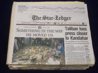 2001 DECEMBER 1 STAR LEDGER NEWSPAPER LOT 13 - GEORGE HARRISON DEAD - NP 1823