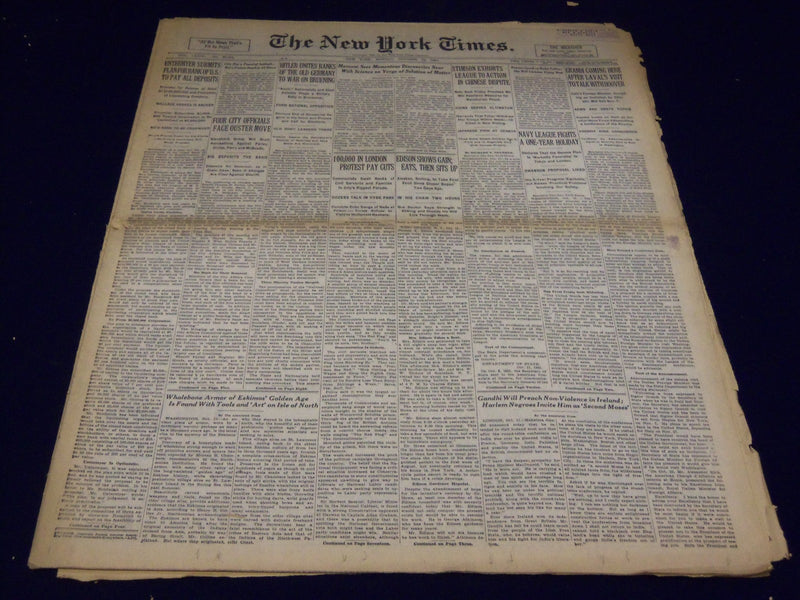 1931 OCTOBER 12 NEW YORK TIMES - EDISON SHOWS GAIN, EATS - NT 3967