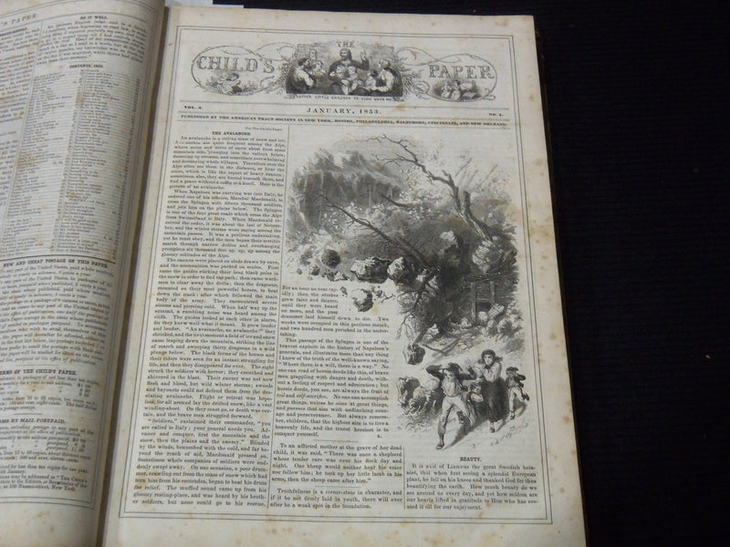 1852-1862 THE CHILD'S PAPER BOUND VOLUME - NICE ILLUSTRATIONS - KD 3352F