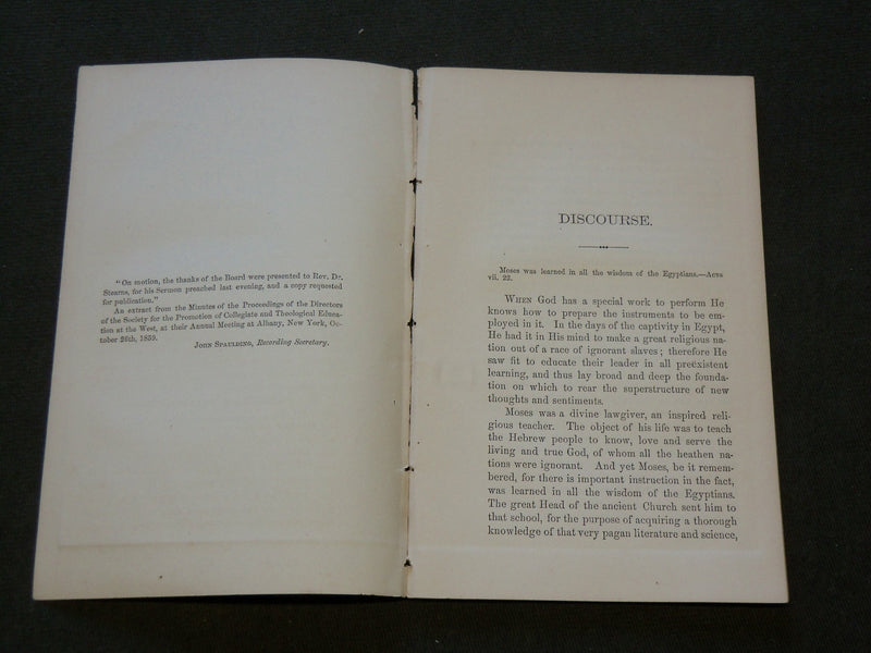 1860 JONATHAN F. STEARNS DISCOURSE - ALBANY NEW YORK - J 6178