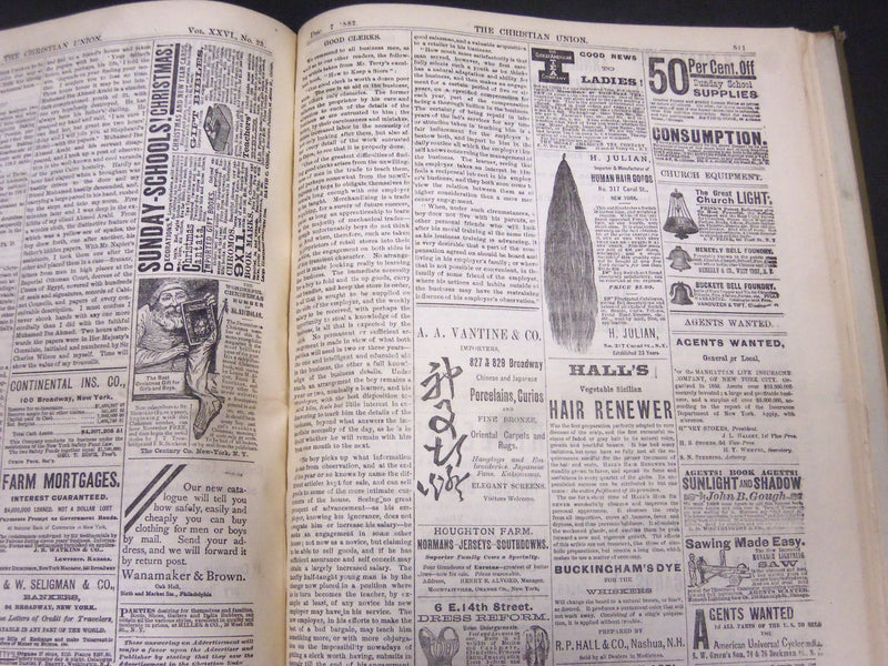 1882 JUL-DEC THE CHRISTIAN UNION MAGAZINE BOUND VOLUME - NICE PHOTOS - R 636