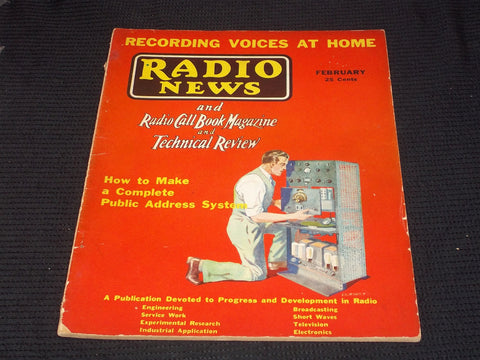 1933 FEBRUARY RADIO NEWS MAGAZINE - PUBLIC ADDRESS SYSTEM FRONT COVER - E 5170