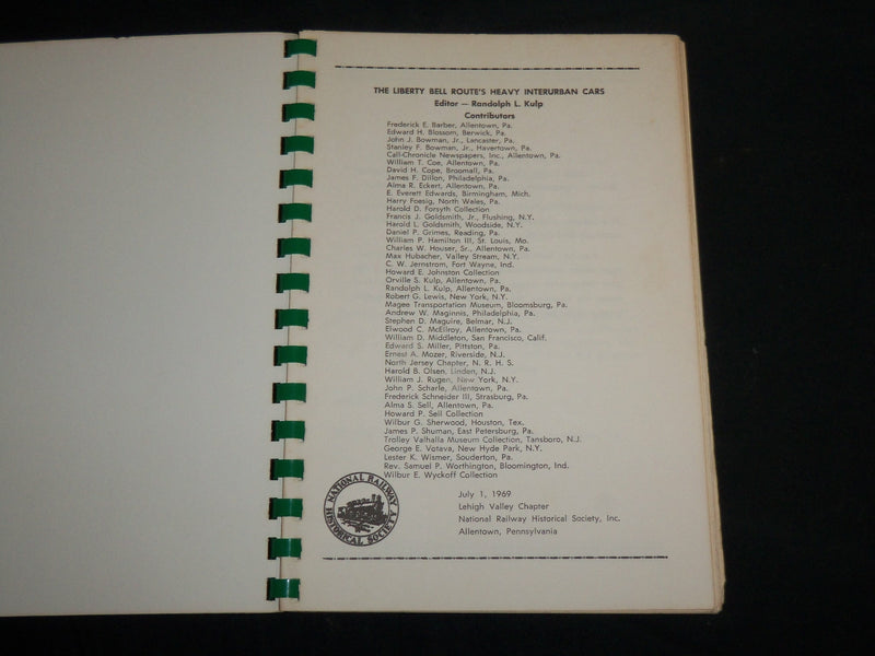 1969 THE LIBERTY BELL ROUTE'S HEAVY INTERURBAN CARS SOFTCOVER BOOK - KD 6878