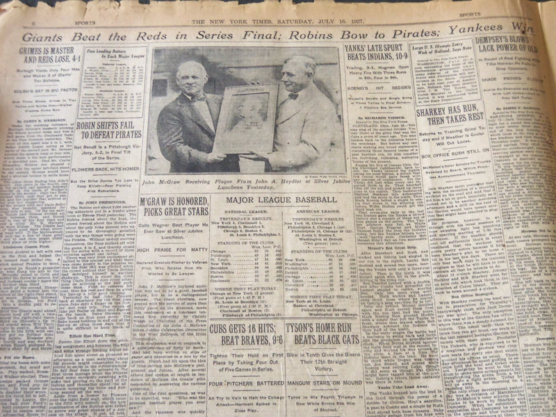 1927 JULY 16 NEW YORK TIMES - JONES AGAIN WINS BRITISH GOLF TITLE - NT 6357