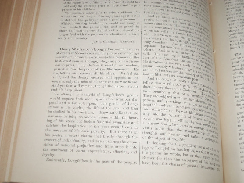 1882 JAN-SEPT POTTER'S AMERICAN MONTHLY MAGAZINE VOLUME - LONGFELLOW - KD 4630