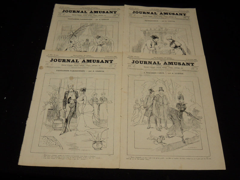 1886 JOURNAL AMUSANT ILLUSTRE FRENCH MAGAZINE LOT OF 34 - FASHION ILLUS- O 3197L
