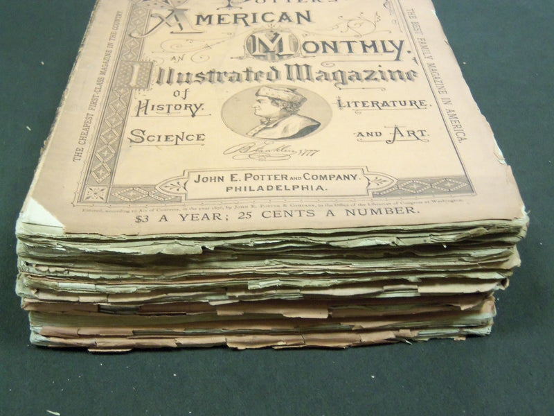 1877 POTTER'S AMERICAN MONTHLY ILLUSTRATED MAGAZINE LOT OF 11 ISSUES - WR 188