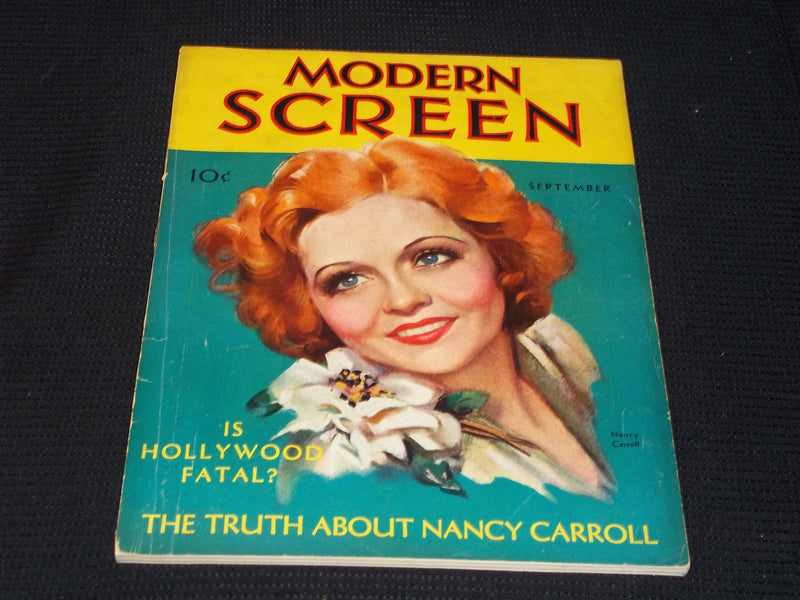 1931 SEPTEMBER MODERN SCREEN MAGAZINE - NANCY CARROLL FRONT COVER - E 14507