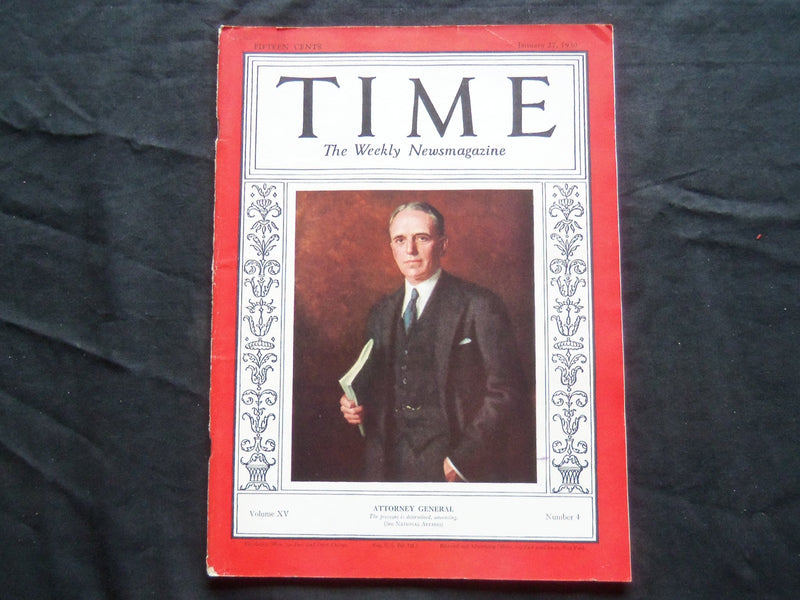 1930 JANUARY 27 TIME MAGAZINE - WILLIAM D. MITCHELL - T 215