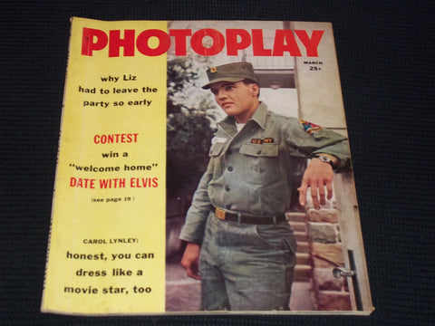 1960 MARCH PHOTOPLAY MAGAZINE - ELVIS PRESLEY FRONT COVER - E 16670