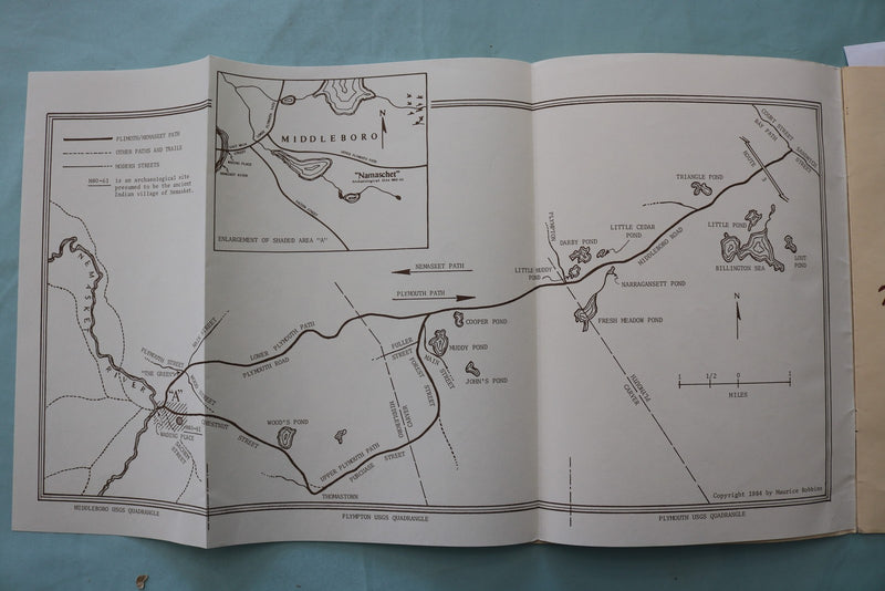 1984 THE RESCUE OF TIQUANTUM ALONG THE NEMASKET-PLIMOTH PATH MAP - K 3421