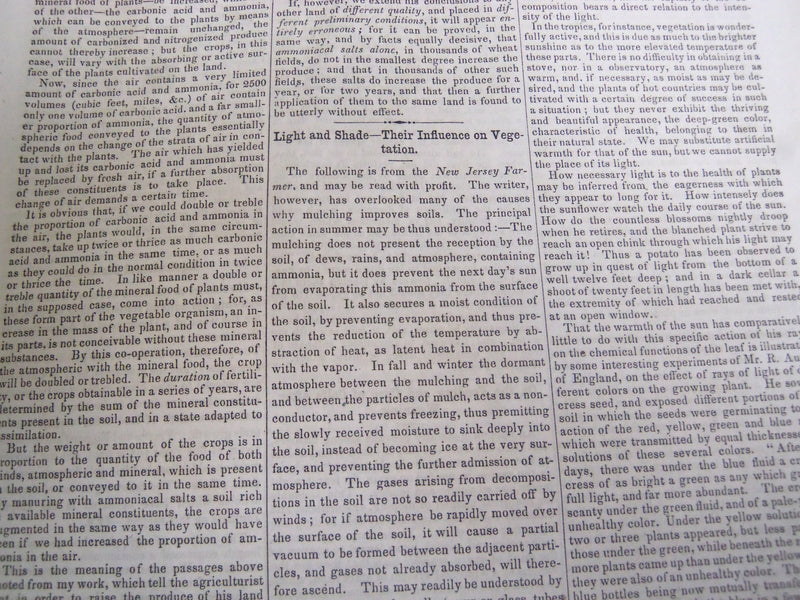 1856 FEBRUARY 1 THE WORKING FARMER DEVOTED TO AGRICULTURE NEWSPAPER - NP 4248