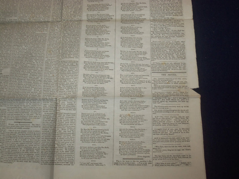 1848 SEPTEMBER 2 MASSACHUSETTS PLOUGHMAN NEWSPAPER - JOHN G. SAXE - NP 5154