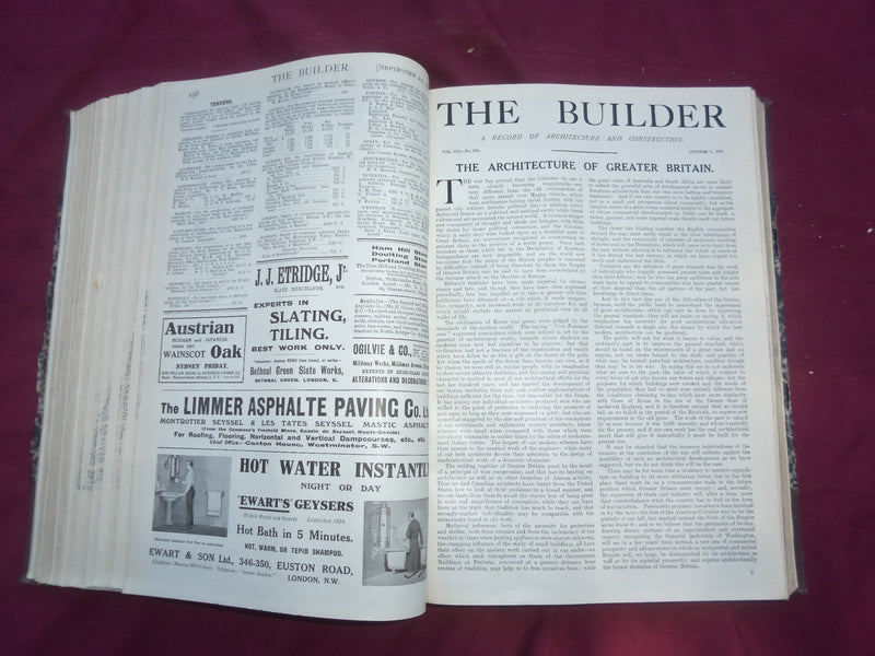 1915 JULY-DECEMBER THE BUILDER U. K. MAGAZINE BOUND VOLUME - FOLD OUTS- C 56