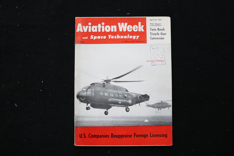 1961 APRIL 24 AVIATION WEEK MAGAZINE - SUD FRELON PROTOTYPES COVER - SP 4191X