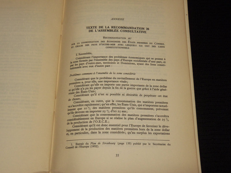 1954 MAY COMMENTAIRES SUR LE PLAN DE STRASBOURG FRENCH BULLETIN - PARIS - J 9884