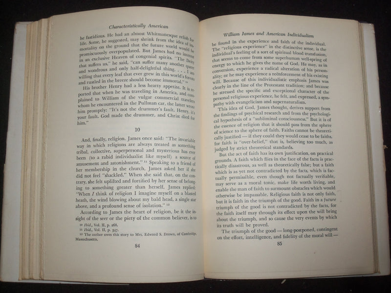 1949 CHARACTERISTICALLY AMERICAN HARDCOVER BOOK BY RALPH BARTON PERRY - KD 9228