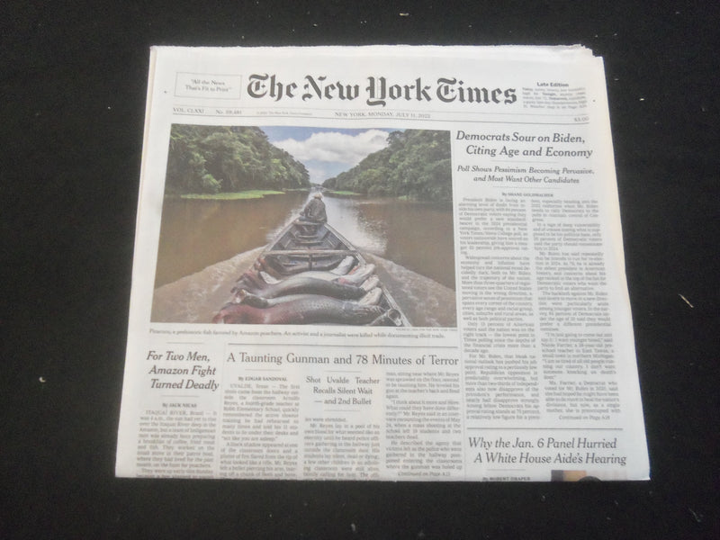 2022 JULY 11 NEW YORK TIMES - DEMOCRATS SOUR ON BIDEN, CITING AGE AND ECONOMY
