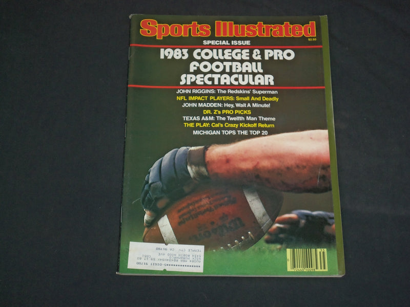 1983 SEP 1 SPORTS ILLUSTRATED MAGAZINE - COLLEGE & PRO FOOTBALL - SP 9130