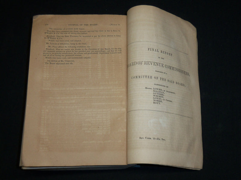 1845 PENNSYLVANIA HEADS OF DEPARTMENTS EXECUTIVE DOCUMENT REPORT - KD 6497