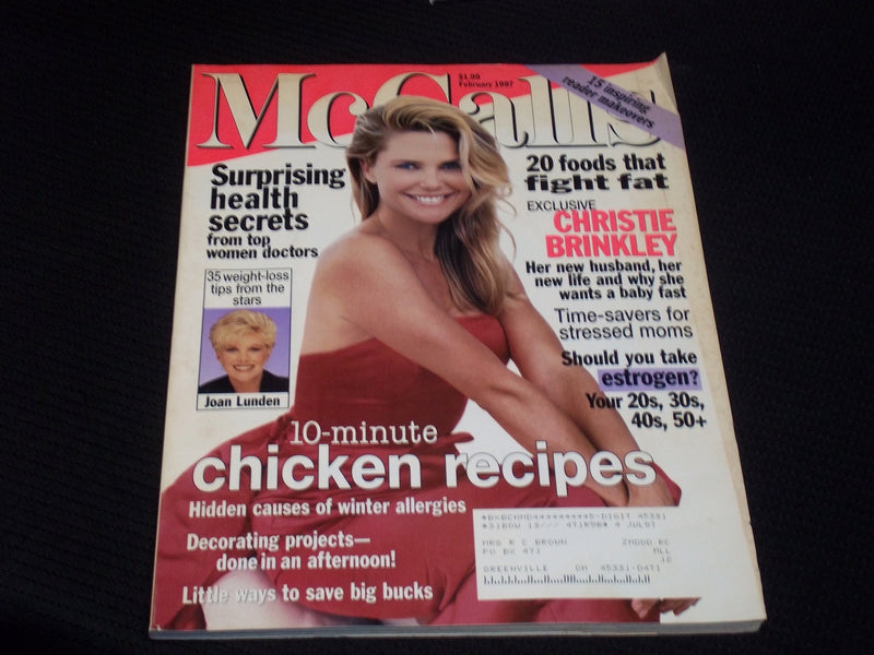 1997 FEBRUARY MCCALL'S MAGAZINE - CHRISTIE BRINKLEY FRONT COVER - E 487