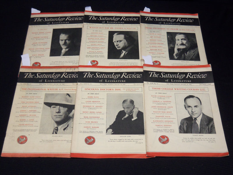 1937-1938 THE SATURDAY REVIEW MAGAZINE LOT OF 6 ISSUES - SINCLAIR LEWIS- O 2379A