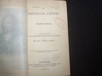 1847 PROVINCIAL LETTERS HARDCOVER BOOK BY BLAISE PASCAL - KD 9271