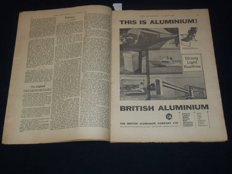 1961 MAY 12 NEW STATESMAN WEEK-END REVIEW MAGAZINE - AGONY OF ANGOLA - K 2059