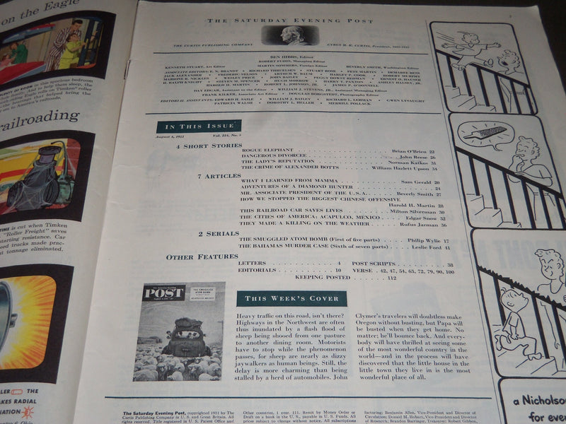 1951 AUGUST 4 THE SATURDAY EVENING POST MAGAZINE - ILLUSTRATED COVER - SP 1879