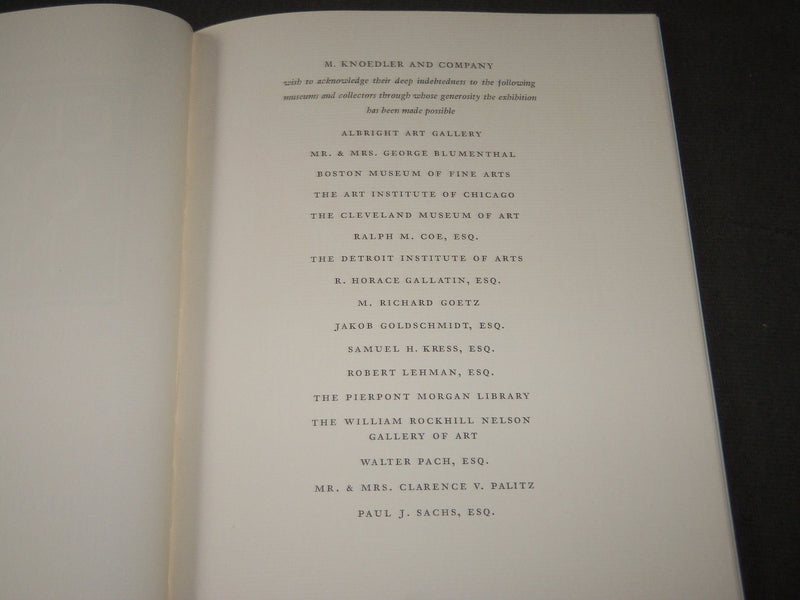 1939 CLASSICS OF THE NUDE LOAN EXHIBITION - KNOEDLER & COMPANY - J 3178