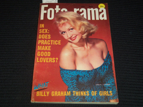 1958 MARCH FOTO-RAMA DIGEST MAGAZINE - BILLY GRAHAM - GRETA THYSSEN - K 1022