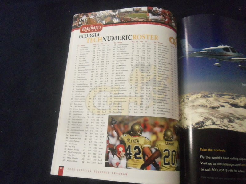 2005 DECEMBER 29 EMERALD BOWL PROGRAM - UNIV UTAH VS GEORGIA TECH - ST 602D