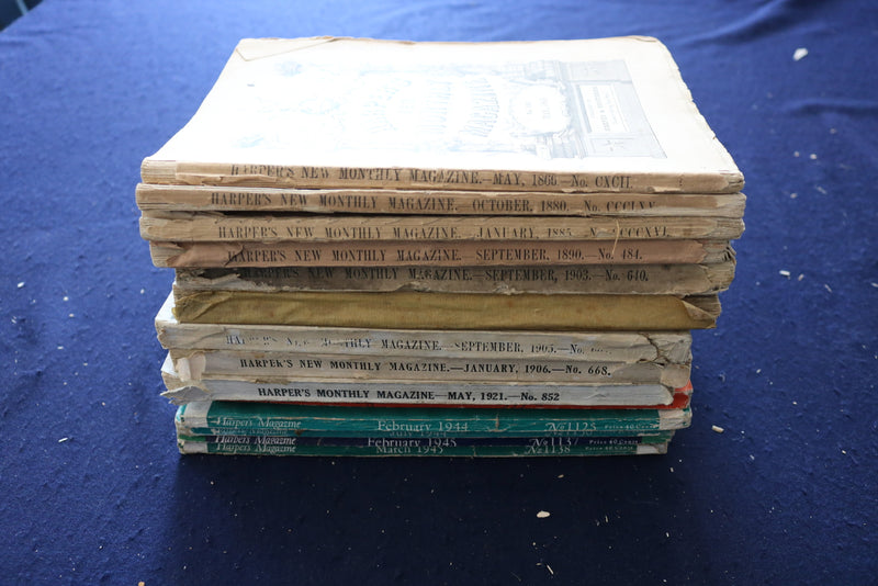 1866-1945 HARPER'S MONTHLY MAGAZINE - LOT OF 14 - O 3490