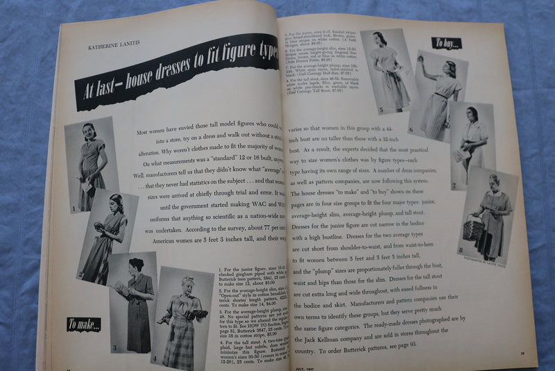 1947 JULY WOMAN'S DAY MAGAZINE - GREAT COVER, ARTICLES & ADS - ST 1000S