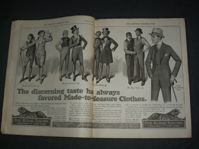 1915 SEPTEMBER 11 THE SATURDAY EVENING POST MAGAZINE- ILLUSTRATED COVER-SP 2471A