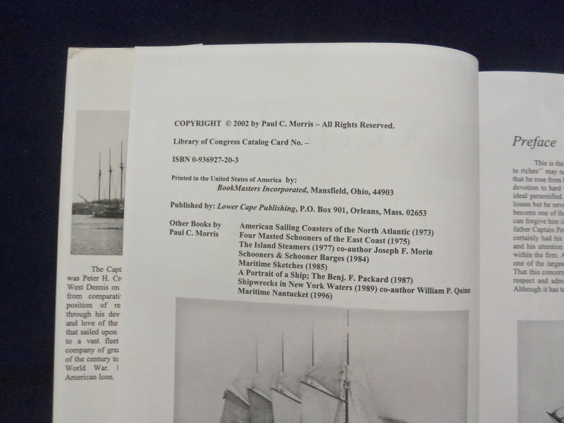 2002 A CAPTAIN FROM CAPE COD HARDCOVER BOOK - SIGNED BY PAUL C. MORRIS - KD 8807