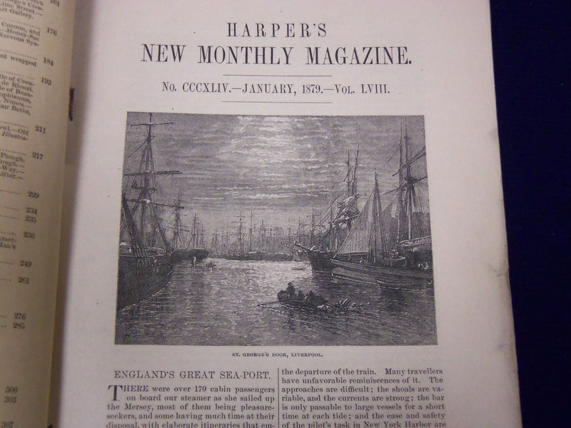1879 HARPER'S MONTHLY MAGAZINE LOT 12 COMPLETE YEAR - NICE ILLUSTRATIONS- WR 509
