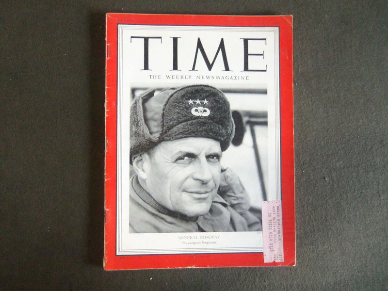 1951 MARCH 5 TIME MAGAZINE - GENERAL MATTHEW B. RIDGWAY - T 1267